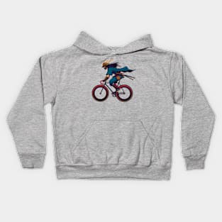 Cycling Japanese Warrior Kids Hoodie